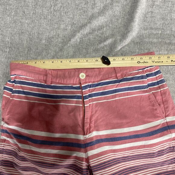 Vineyard Vines Shorts Mens 34 Pink Chino Striped Beach Coastal Nantucket - Picture 6 of 7